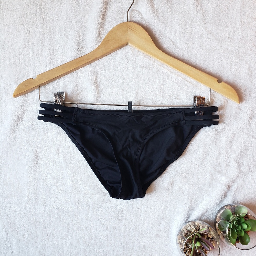 J Crew Strappy Black Bikini Bottoms